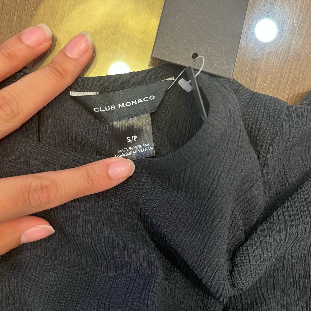 Club Monaco ruched pull sleeve top